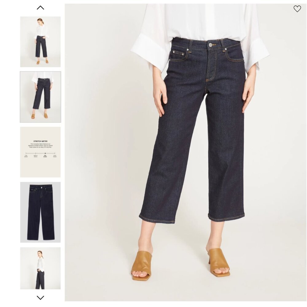 Plus Size 28 Universal Standard Cropped Boyfriedn Indigo Wash Denim